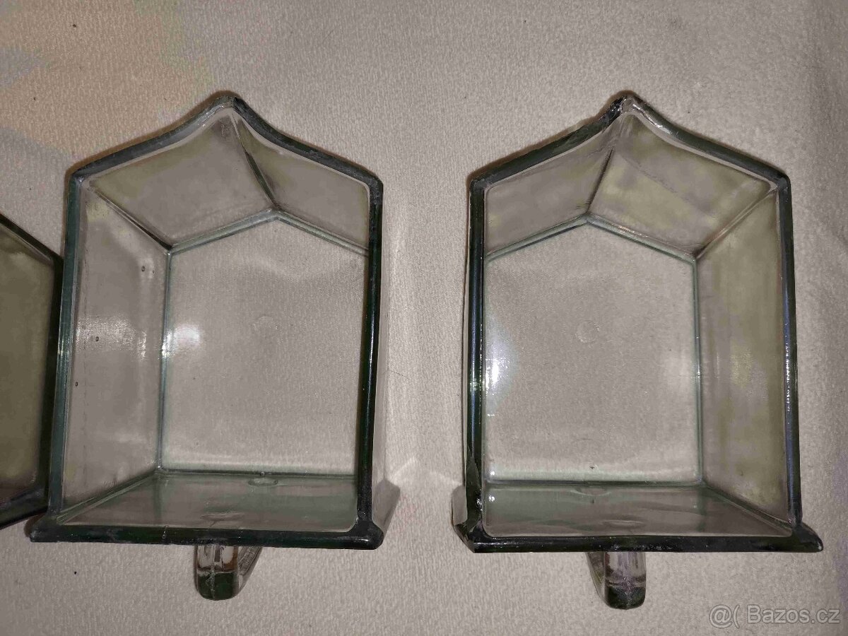 Skleněné dózy (šuplíčky) historické velké - 7