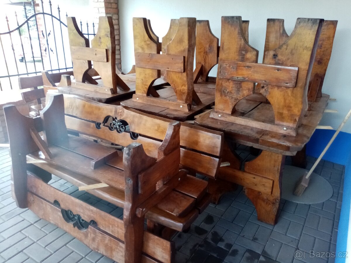 Prodám kvalitní, zahradní nábytek - masivní dub - 6 sad - 7