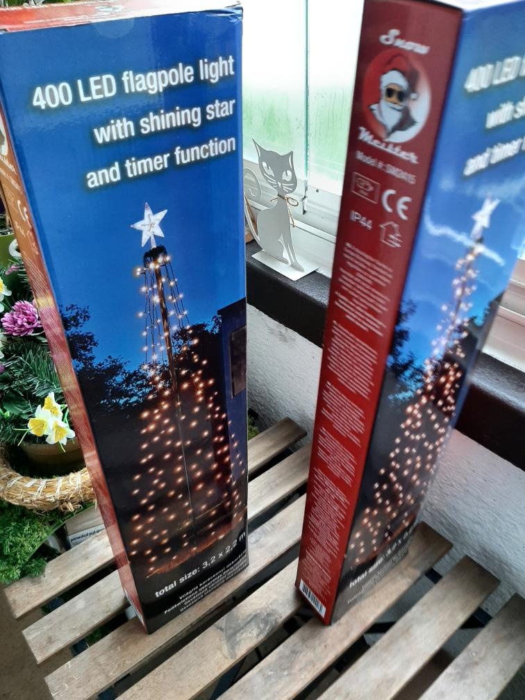 Venkovní světelný strom s hvězdou, 400 LED, dekorace - 7