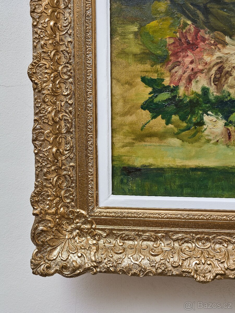 Velký obraz s květinovým zátiším, signováno - 7