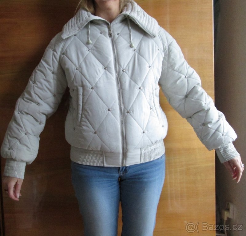 Zimní bunda, bomber s kamínky, vel. 38 - 7
