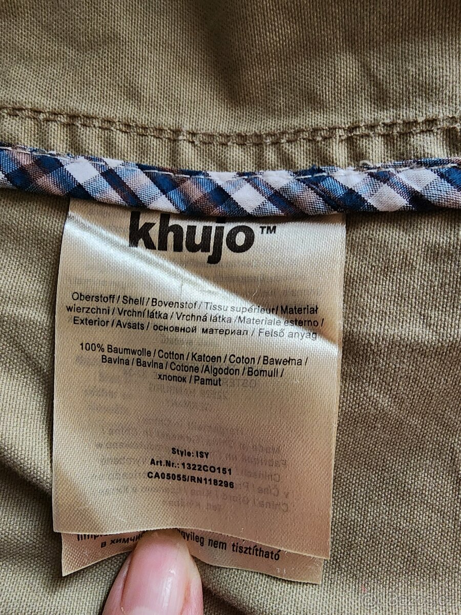 KHUJO jarní/podzimní kabátek trenčkot s páskem s logy - 7