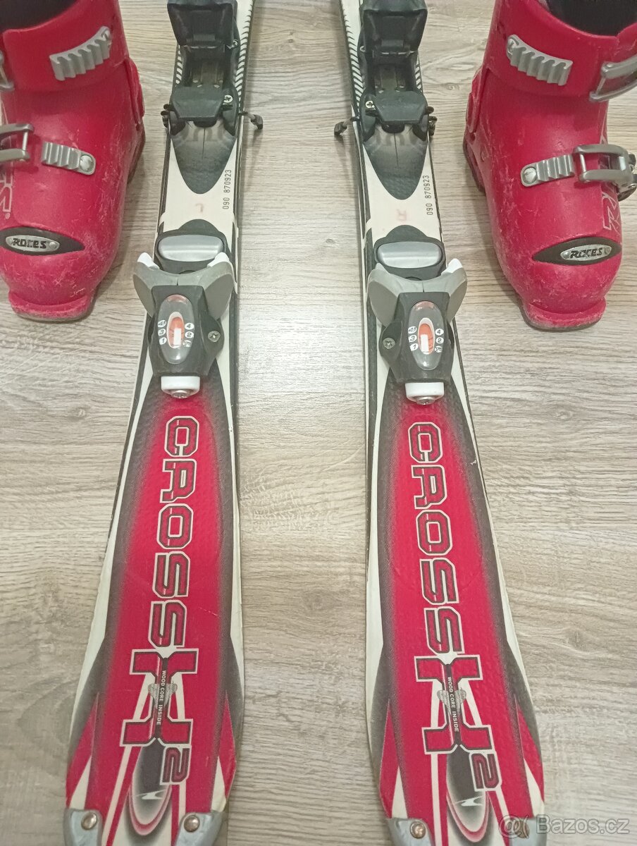Dětské lyže 90 + lyžáky, helmy, brýle, páteřák - 7