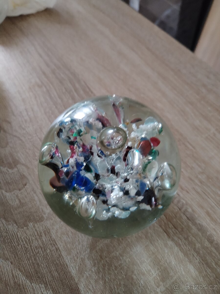 Retro skleněné těžítko. - 7