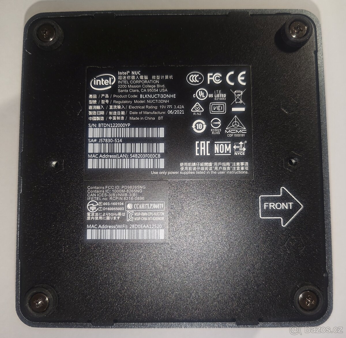 Mini PC barebone-základ počítače Intel NUC7i3DNHE (i3-7100U) - 7