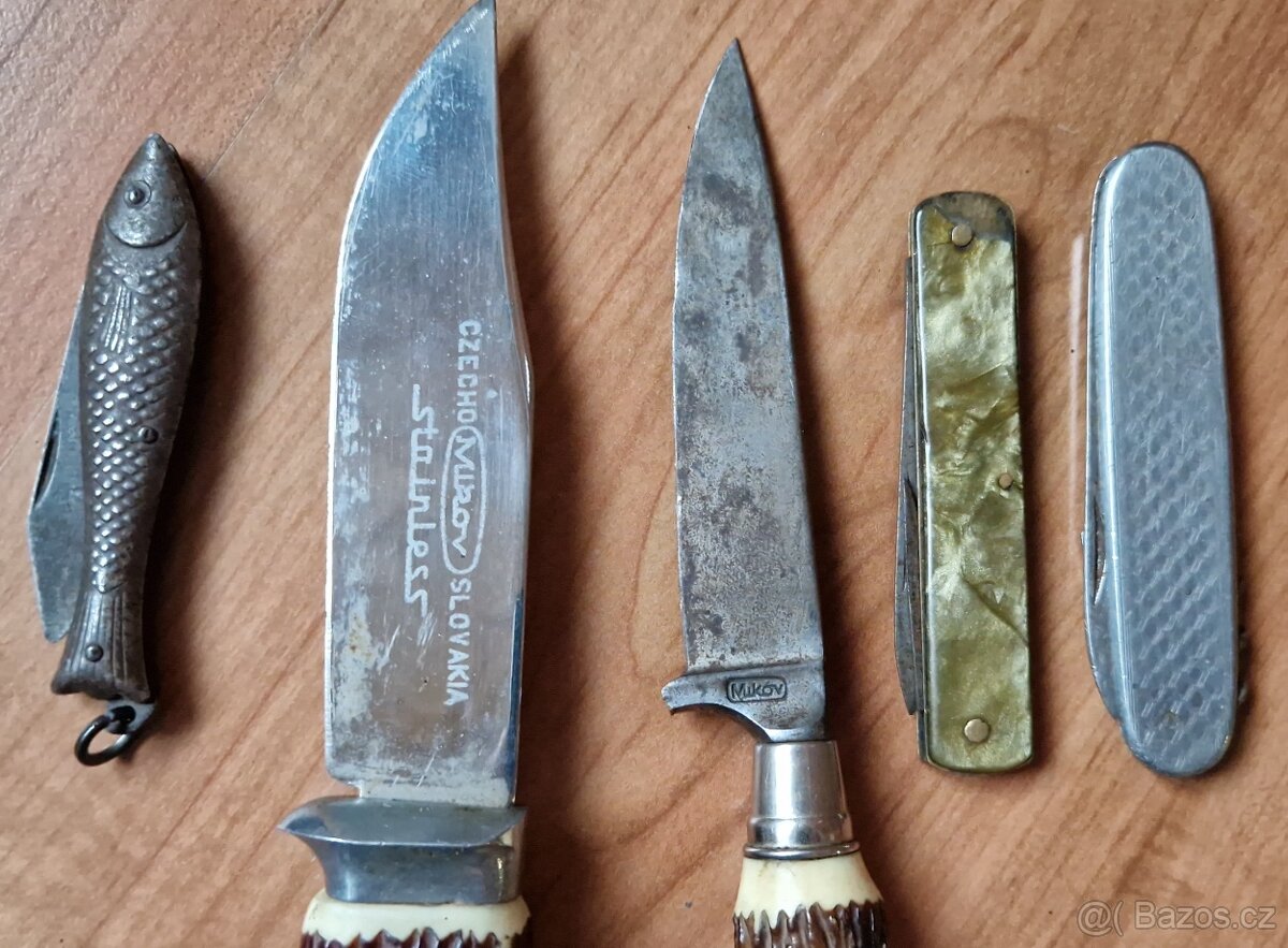 Svítilna - cvrček,nožíky Mikov Afrika a jiné,ple.pistolka - 7