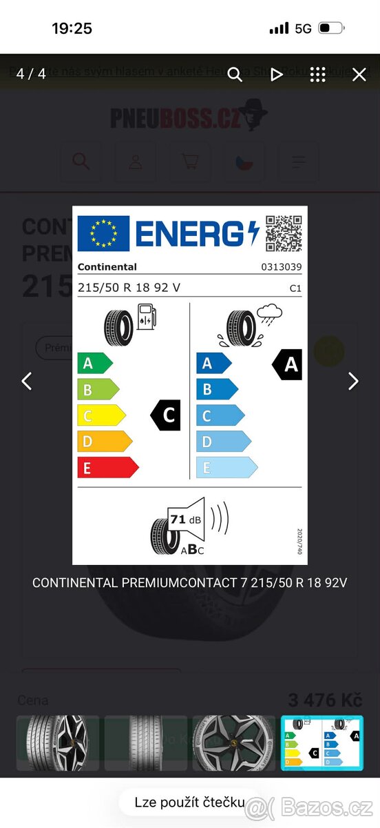 215/50r18 96V xl nová letní sada Continental - 7