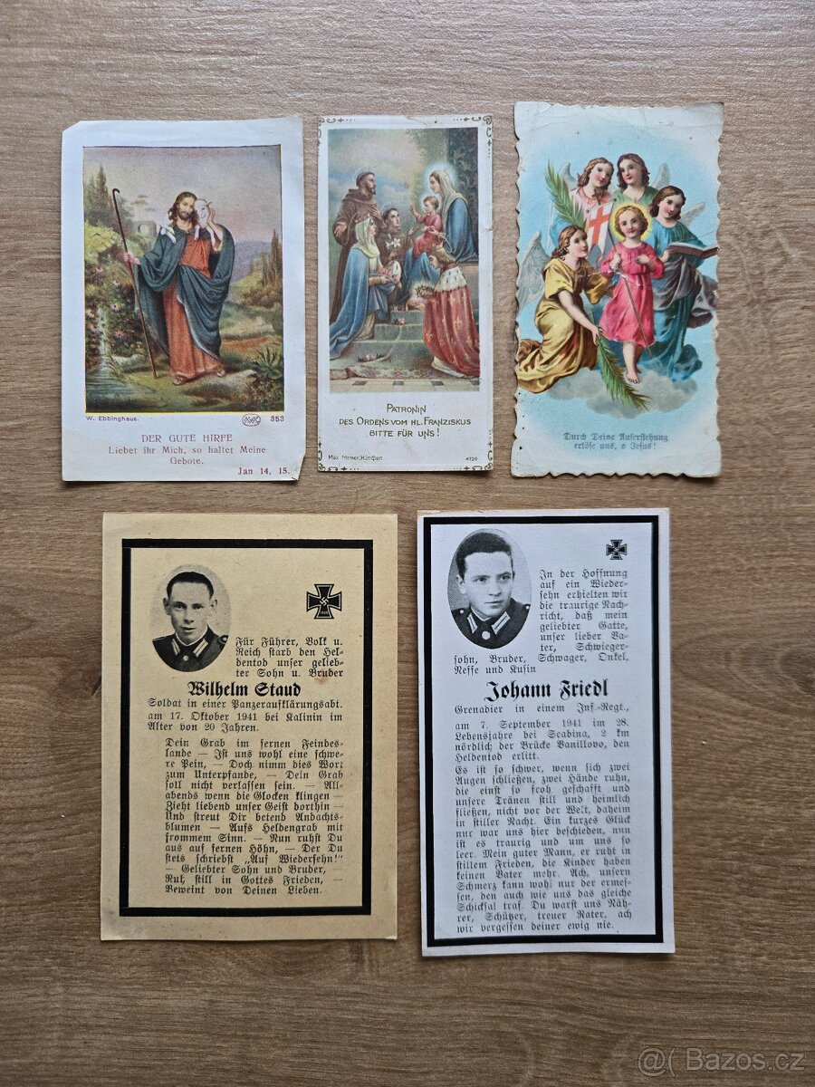 Modlitební knížka (1925) + 3x parte + svaté obrázky. - 7