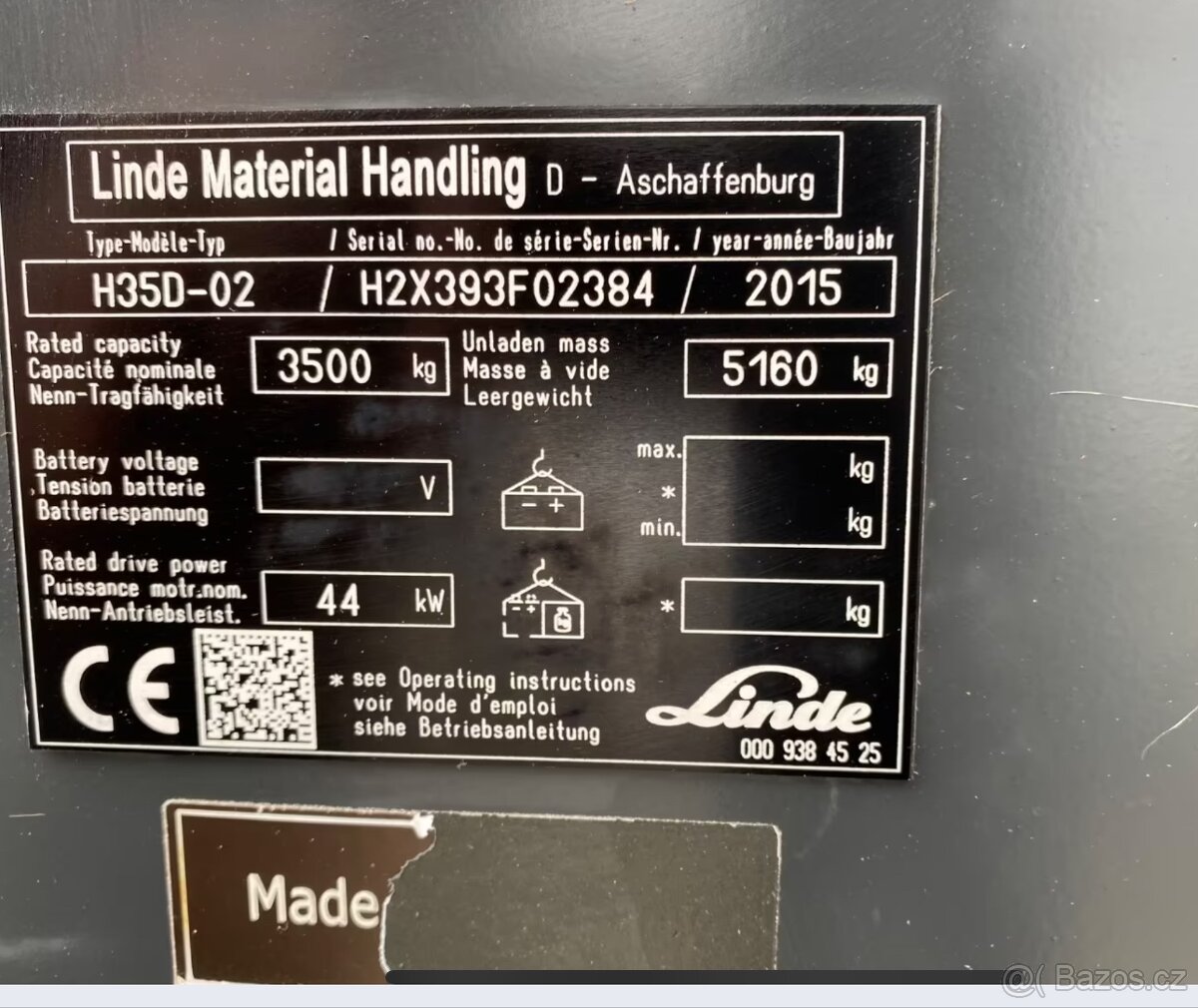 Vysokozdvizny vozik Linde H35D, 5960mth - 7