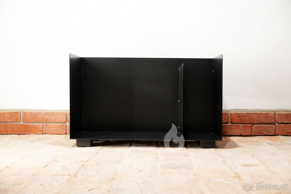 Zásobník, box na dřevo ke krbu ocelový 80x40x50cm - 7