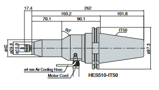 Elektrořeteno CNC Nakanishi HES510 IT50 50.000ot. 1un 250W - 7