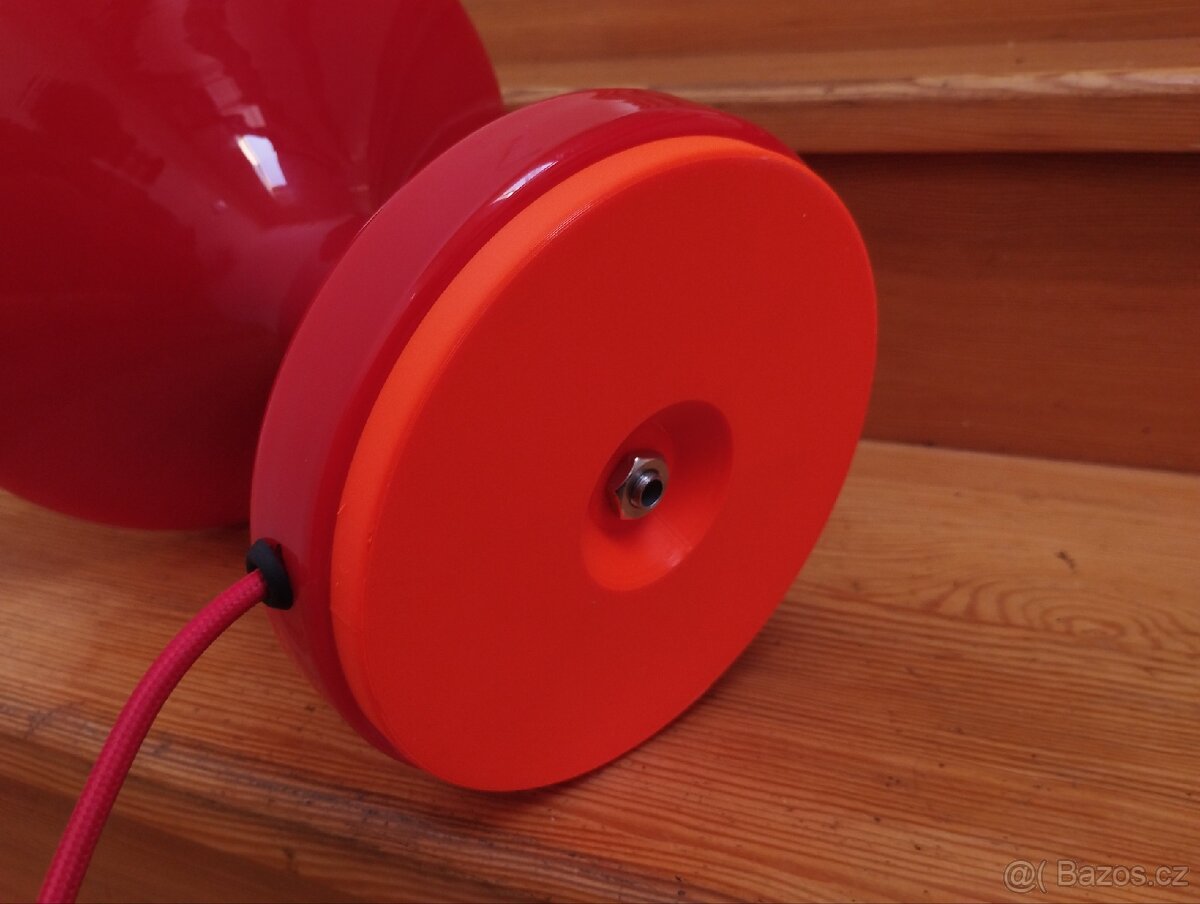 Retro skleněná červená lampa - 7