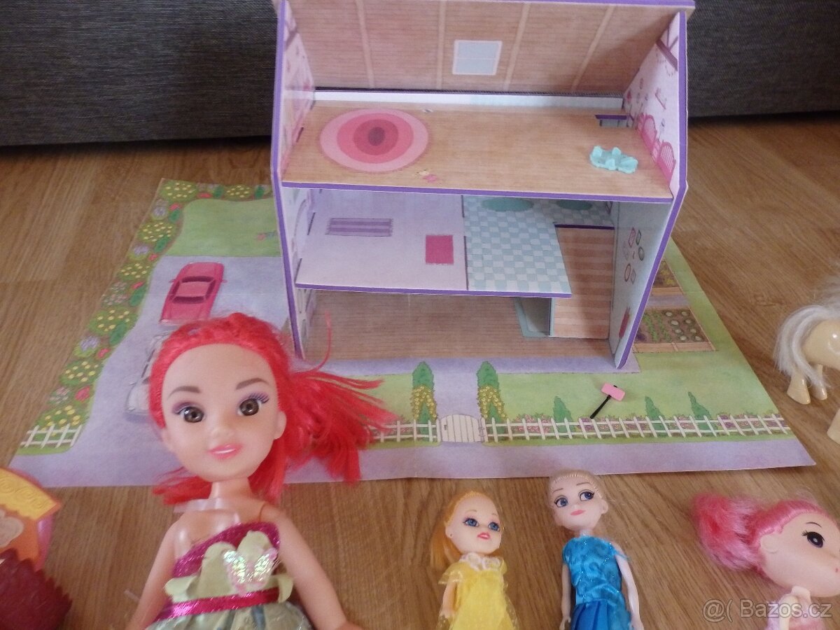Domeček pro panenky+panenky atd.-cena za vše - 7