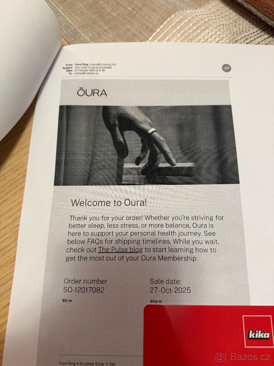 Oura Ring 4 Brushed Silver velikost 11 - 7