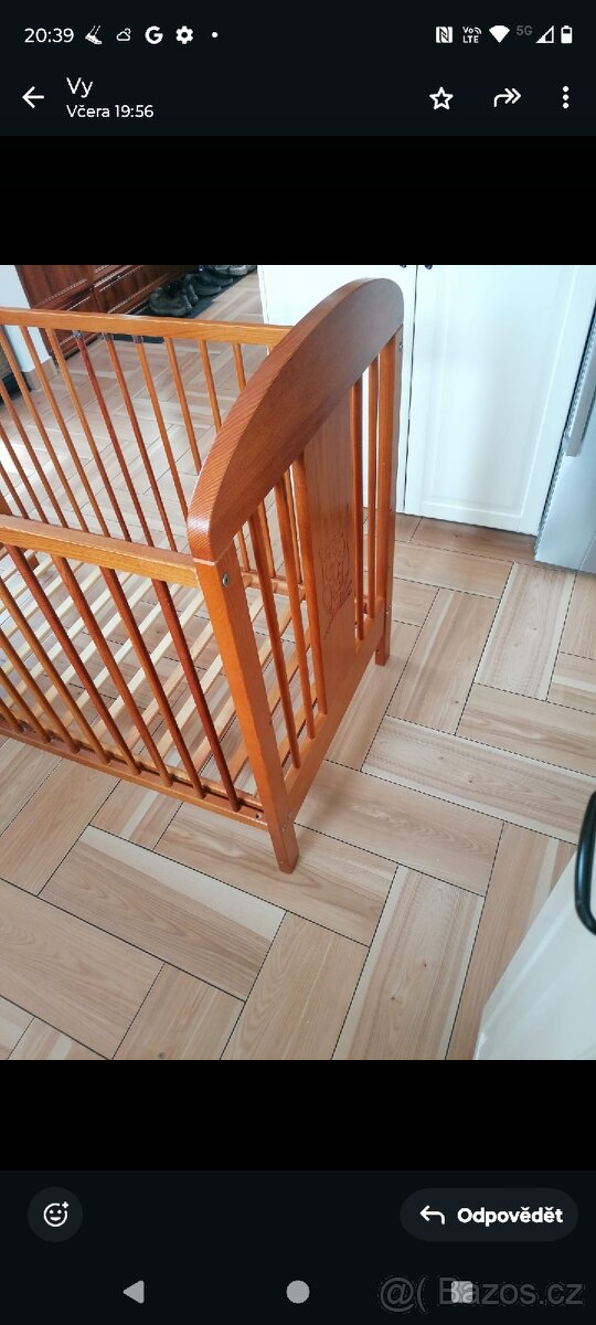 Dřevěná dětská postýlka - 7