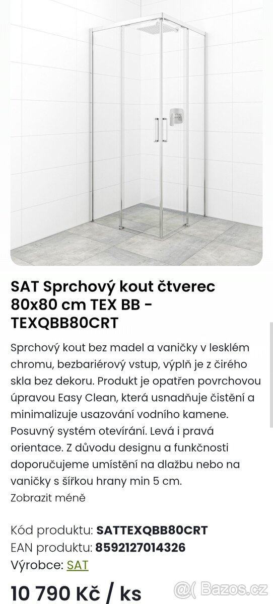 Sprchový kout Swiss Aqua 80x80 cm - 7