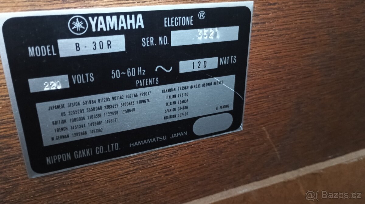 Varhany Yamaha B - 30R - 7