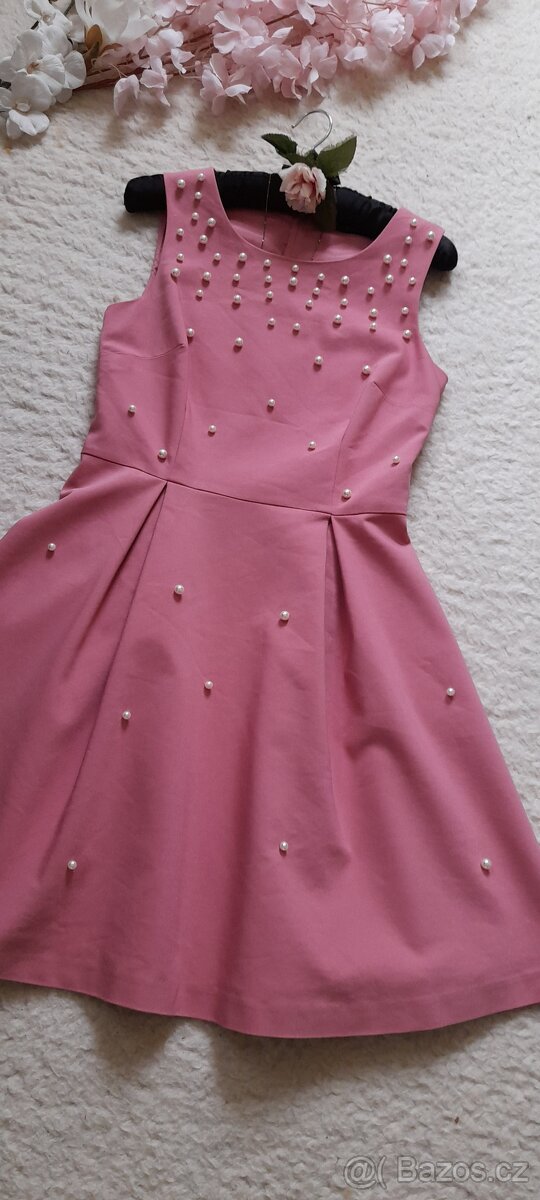 Orsay společenské krátké šaty s perličkami - 7
