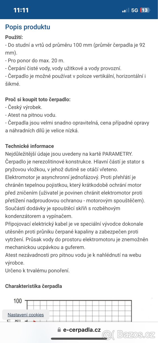 Ponorné čerpadlo třífázové české do vrtu studny - 7