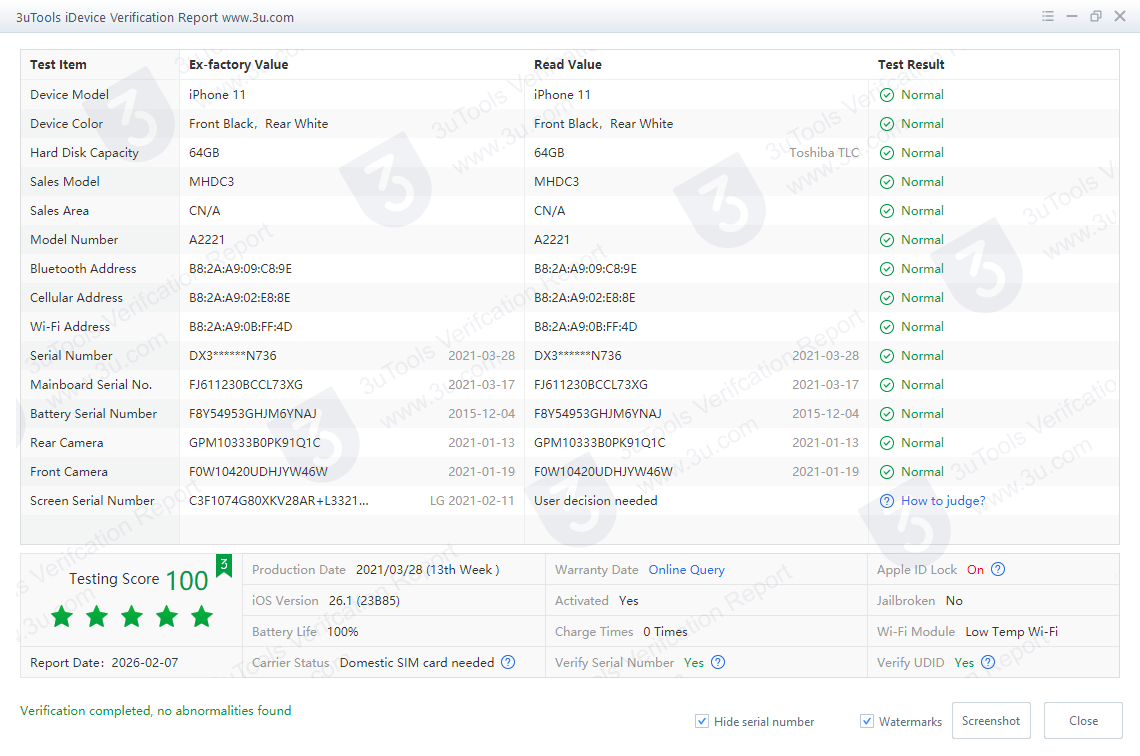 iPhone 11 - 64 GB - 100% baterie - 7