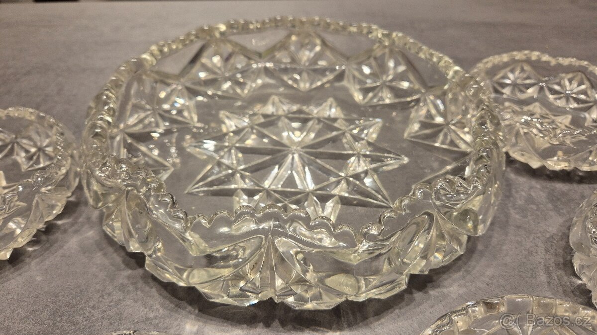 Salátový servis z broušeného skla - 7