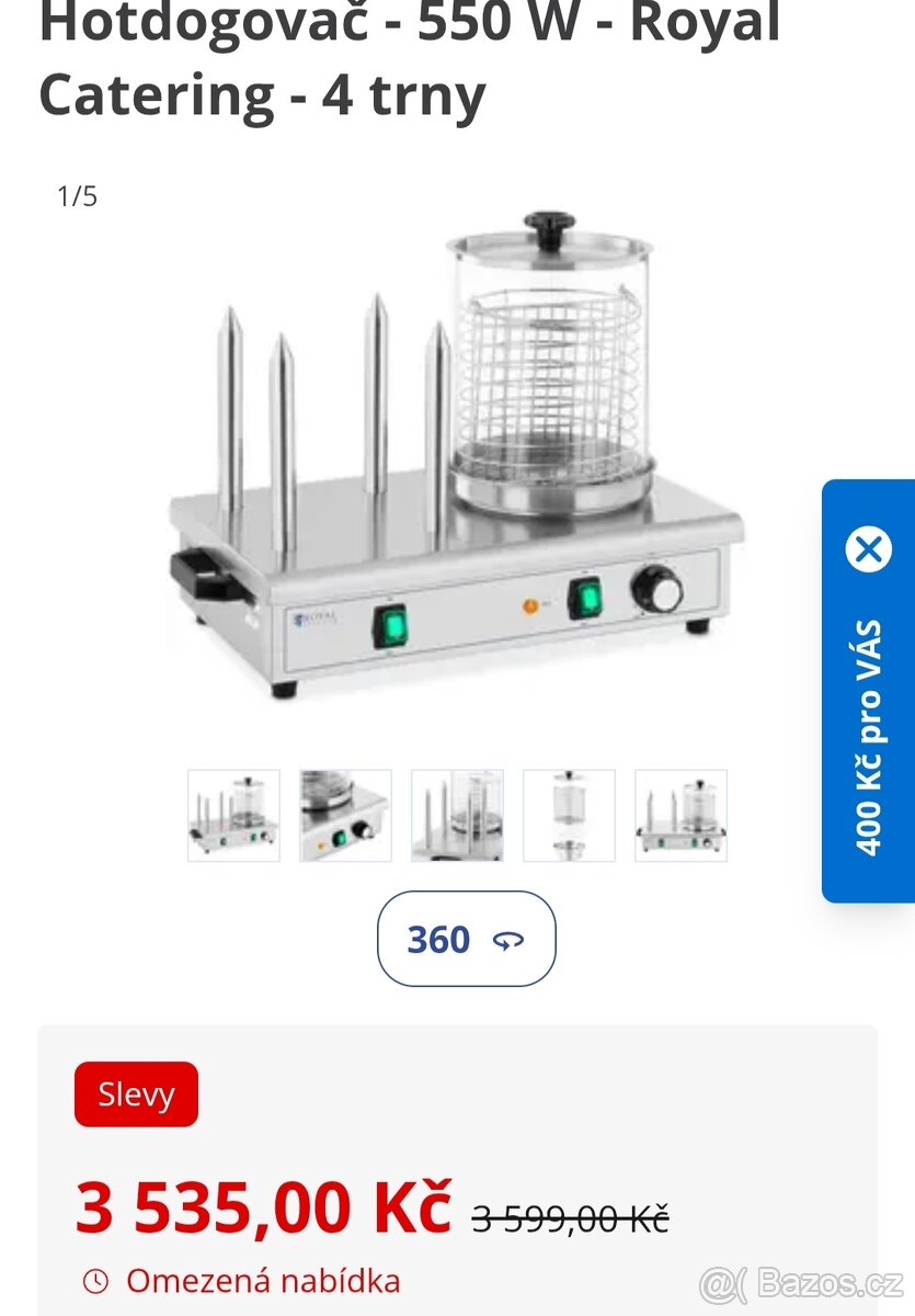 Hotdogovač 550W Royal Catering 4Trny - 7