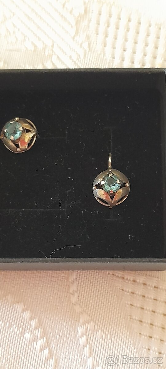 Starožitné stříbrné náušnice 925 - 7