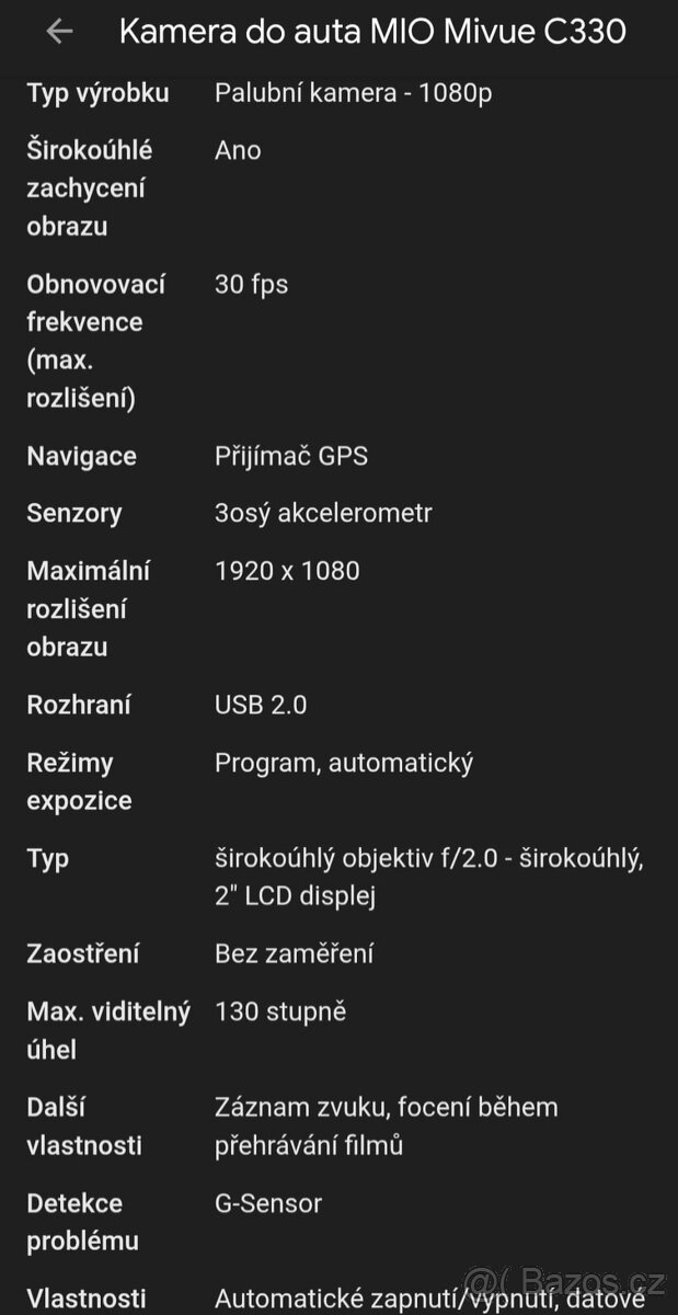 Kamera do auta Mio MiVue C330 - 7