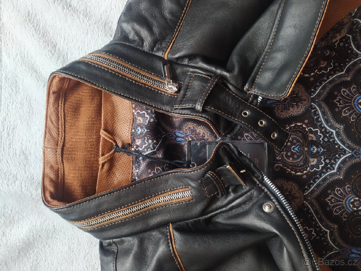 Pánská kvalitní kožená bunda LATINI, velikost XXXL - 7