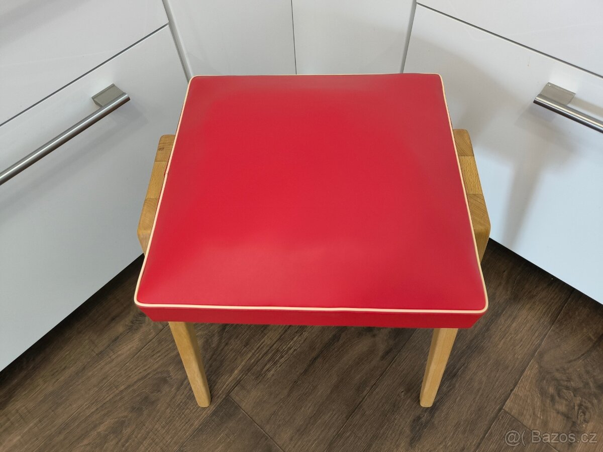 Retro stolička, taburet NDR - Brusel 50. léta - 7