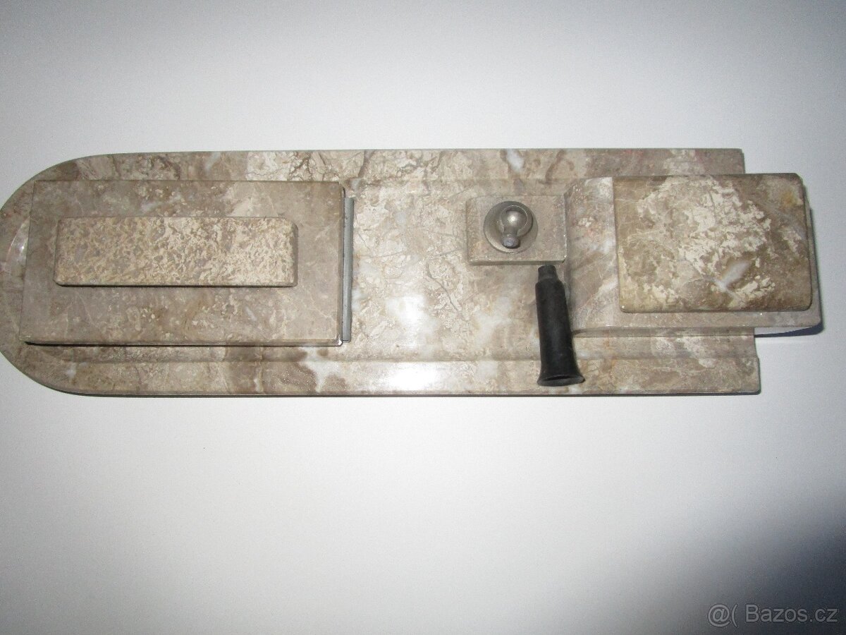 Mramorový kalamář, těžítko - 7