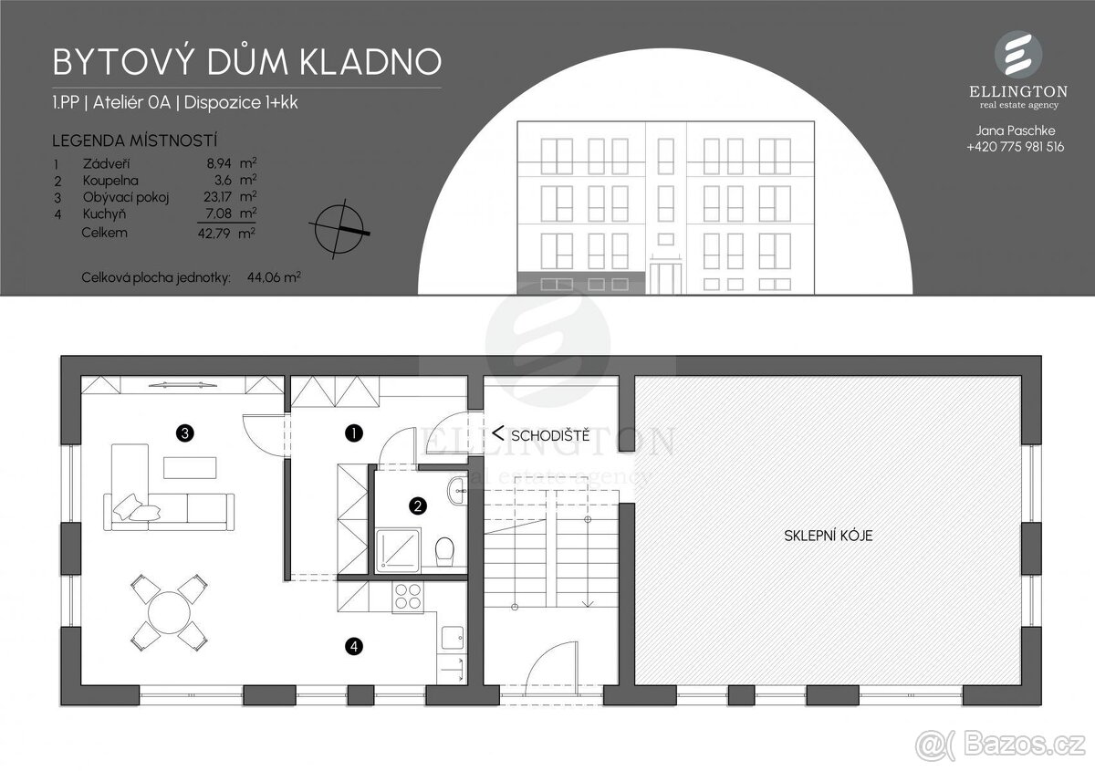Ateliér 1+kk, 44m2, Kladno - 7