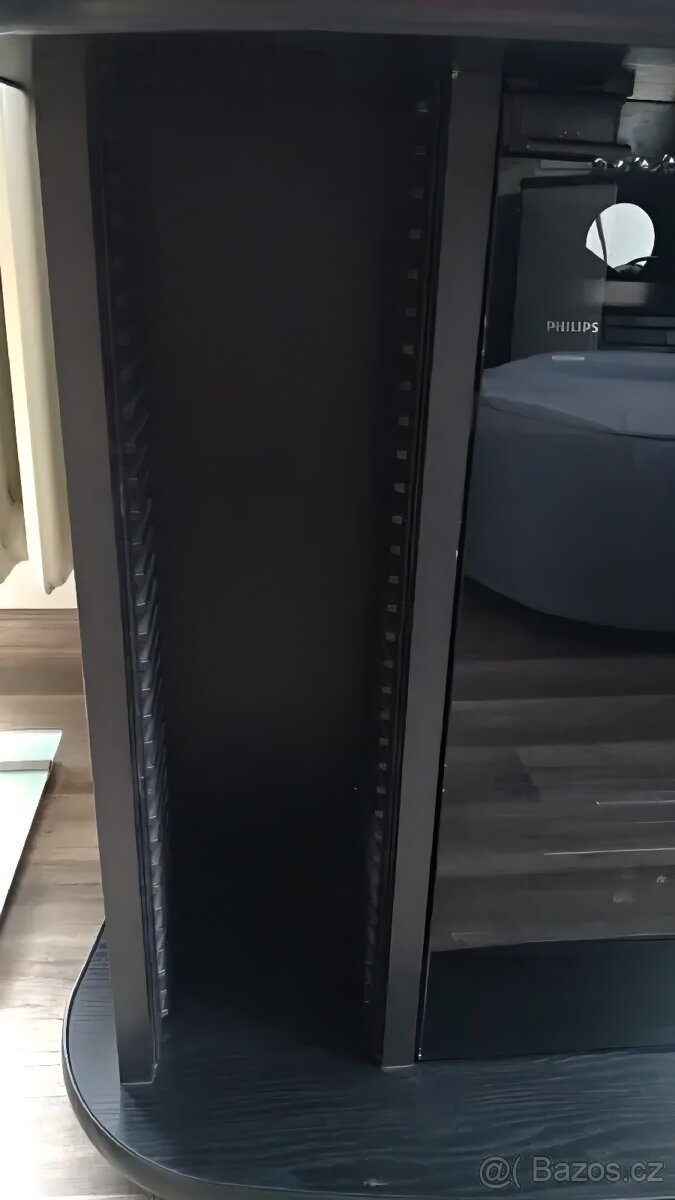 Černý Tv stůl na kolečkách - 7