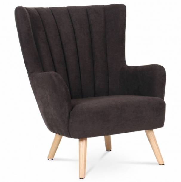 Prodám Křeslo ušák AK-311 hnědá látka - 7