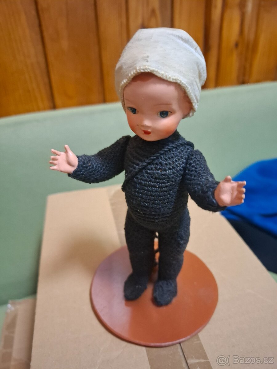 Starožitná celuloidová panenka kominíček - 7