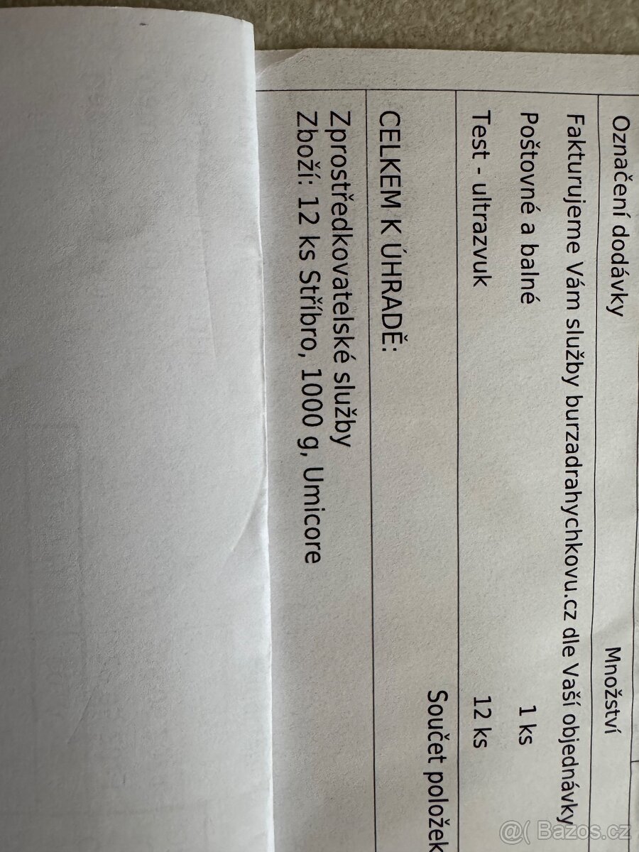 Investiční stříbrný slitek 1000g (UMICORE) - 7