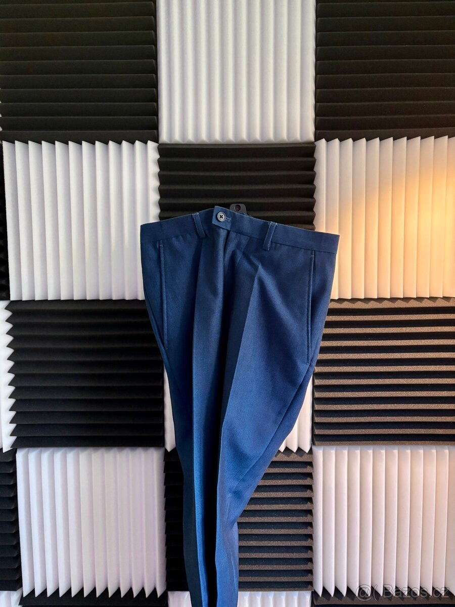 Modrý pánský oblek – sako + kalhoty - 7