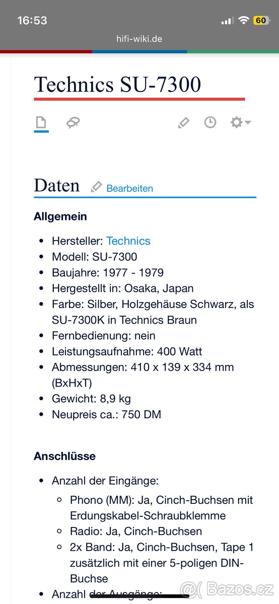 Zesilovač Technics SU 7300 - 7