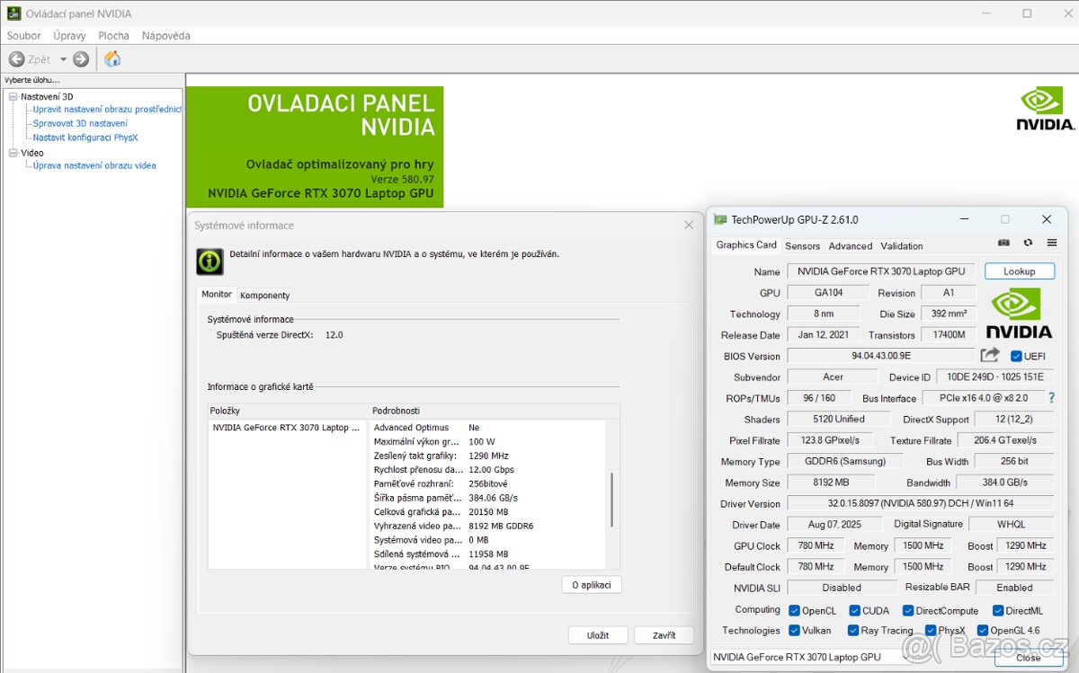 Herní notebook Nitro 5 (Ryzen 7 5800H|GeForce RTX 3070) - 7