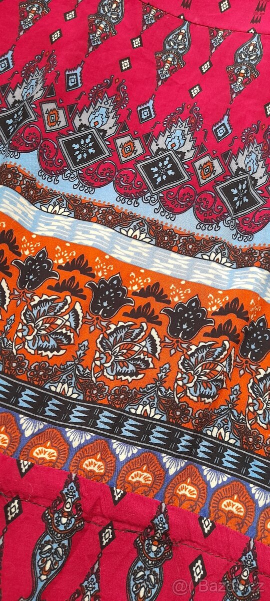 Vzorované letní dlouhé šaty - 7