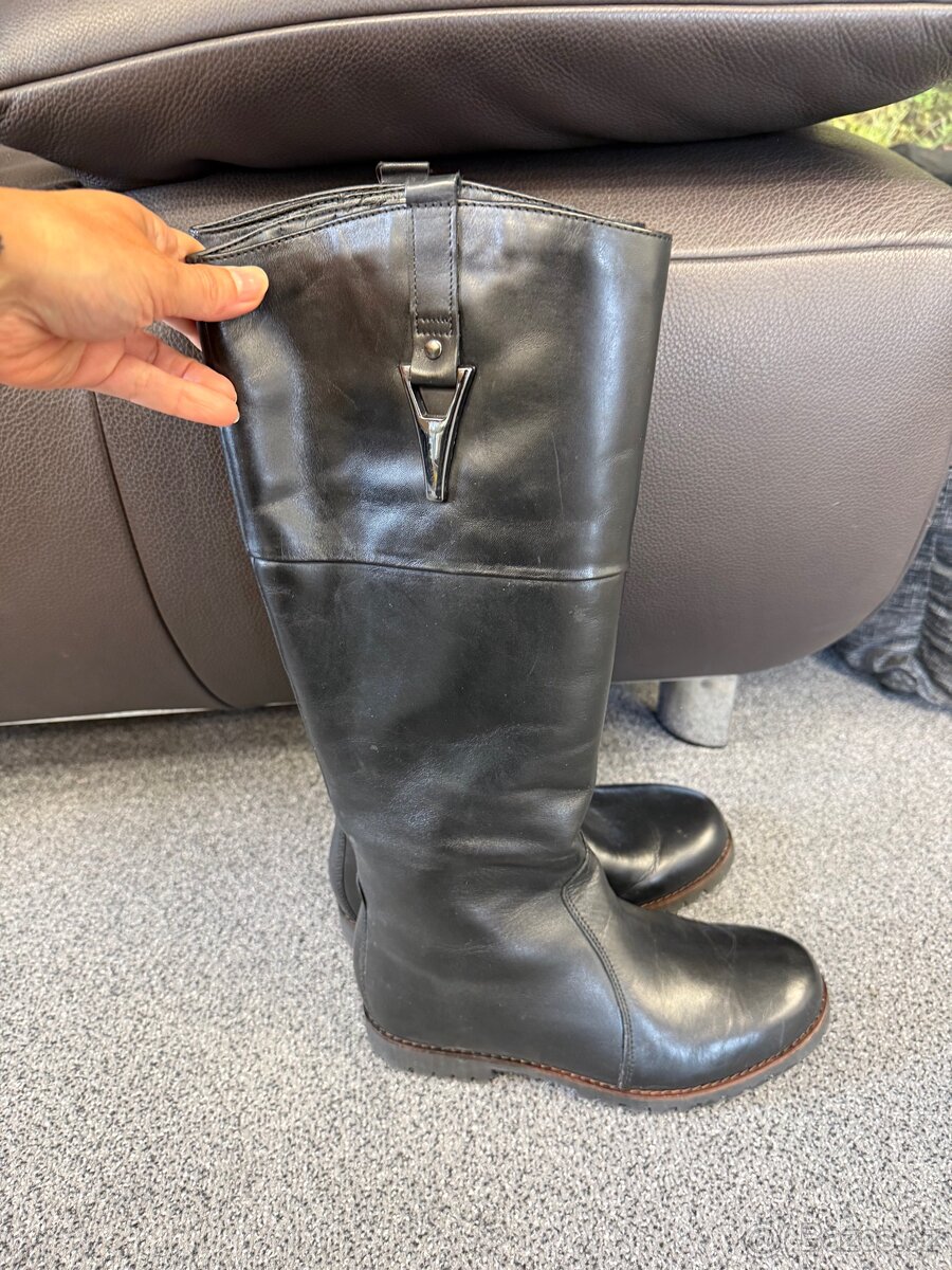 Kožené dámské vysoké kozačky vel 37 - 7