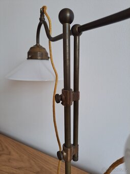 Mosazná stolní lampa dvojramenná - 7
