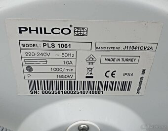PRACKA PHILCO PLS 1061,BOCNI PLNENI,6KG,TRIDA A+,1000 OT. - 7