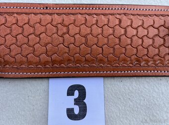 Westernový podbřišník kožený s propojovacím řemínkem MIX - 7