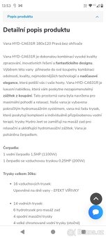 Hydromasážní vana Carmen pravá s ohřívačem vody - 7