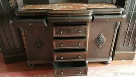 Starožitná komoda (sekretář) - vykládané mramorem - 7