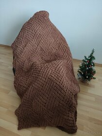 Pletená deka pro dospělé hnědá - 7