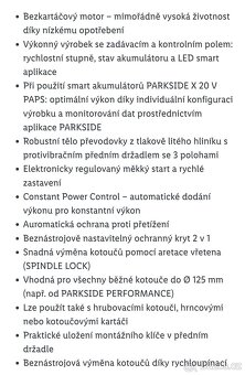 Aku bruska peformance 125 užší čelo - 7
