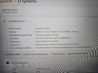 HP 440 G6 - 14" FullHD, i5 8265U, nové SSD, 16GB RAM - 7