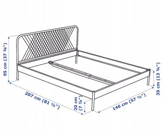 IKEA postel Nesttun 140 x 200 + matrace - 7